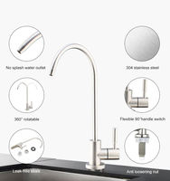 Robinet de cuisine monocommande en acier inoxydable avec filtre céramique pour système RO, purification d'eau froide, rotation à 360 degrés, facile à utiliser