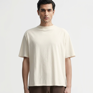Camiseta Oversize de Algodón con Hombros Caídos y Cuello Acanalado, Estilo Urbano, Personalizable con Logo, para Hombre - ¡Oferta Especial! - Product Image 1