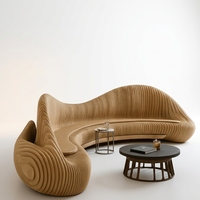Banc paramétrique, mobilier paramétrique, design paramétrique, sièges en bois massif, chaise d'attente en chêne massif