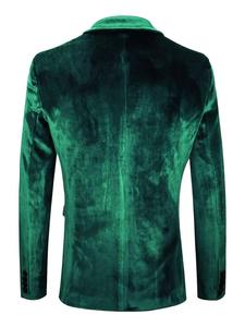 Blazer de Terciopelo para Hombre, Corte Entallado, Chaqueta de Esmoquin con un Botón para Baile de Graduación, Boda, Cena - Product Image 5