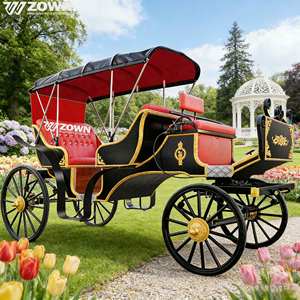 Carruaje de Caballos Estilo Vintage con Interior y Detalles en Dorado para Recorridos Turísticos en Parques y Eventos Especiales - Product Image 1