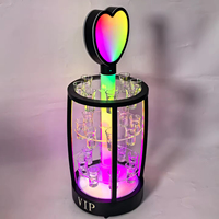 Support de Présentation Lumineux Rechargeable pour Verres à Shot LED, Étagère en Fer Pré-Assemblée, Design Art Déco, Présentoir pour Verres en Forme de Balle HYX HYX-7