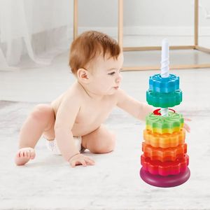 RTS新しいデザイン幼児カラフルなレインボー脳開発スタッキングリング教育玩具、リングスタック玩具、スタッキングリング玩具 - Product Image 2