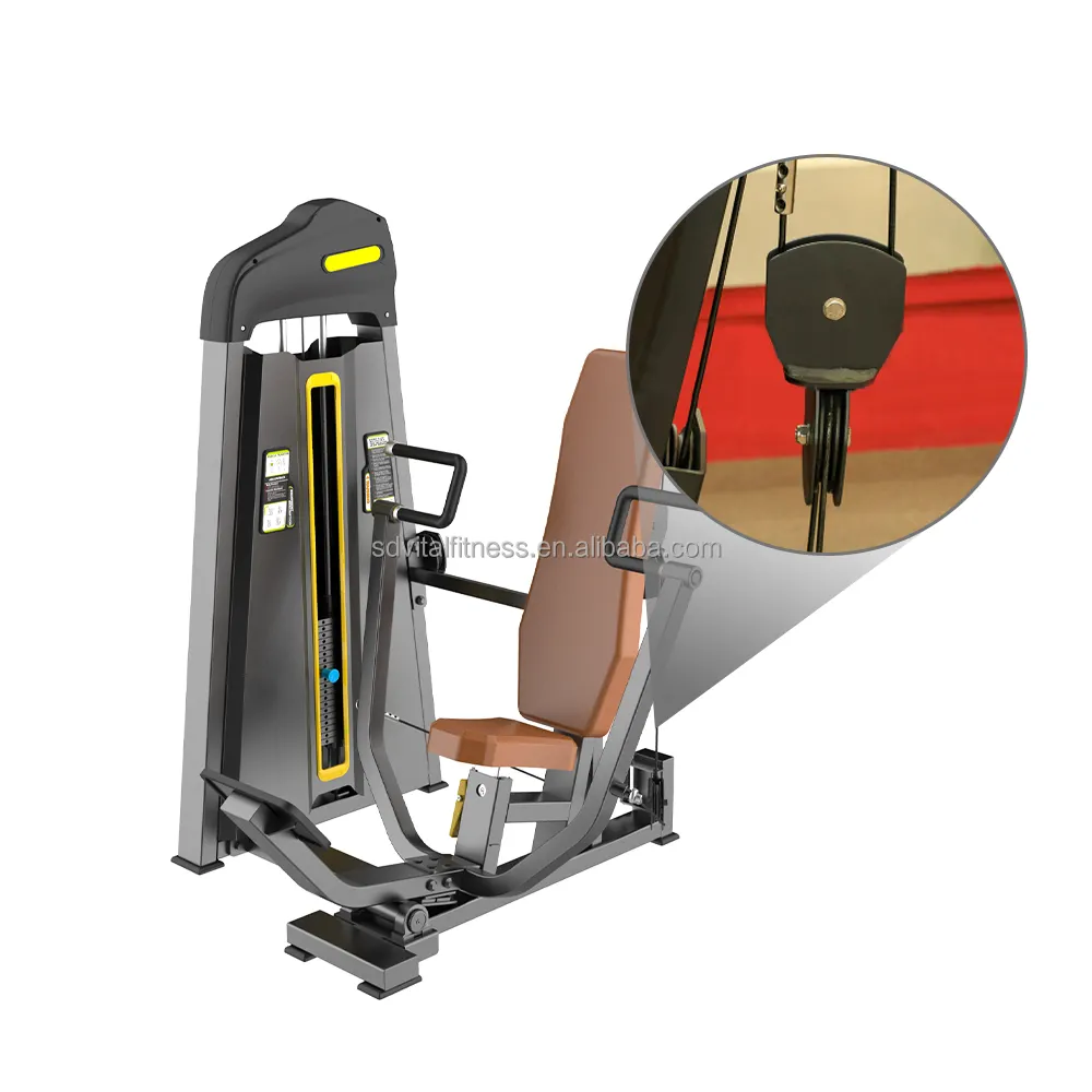 Nieuwe Ontwerp Pin Geladen Fitnessapparatuur Borst Training Machine Zittende Borst Pers Voor Gym Borst Training