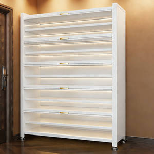 Zapatero moderno de acero con diseño antipolvo, almacenamiento multicapa para entrada de casa, balcón, organizador de gran capacidad - Product Image 4