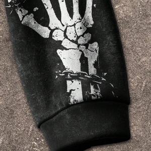 Nouveauté 2025 – Sweat à capuche zippé pour homme, style gothique vintage urbain, coupe oversize, imprimé numérique personnalisé, motif crâne, coupe courte et carrée - Product Image 4