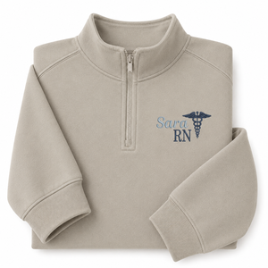 Sweat-shirt d'hiver personnalisé pour infirmière, broderie logo sur mesure, motif battement <span class=keywords><strong>de</strong></span> cœur et caducée, pull écologique pour le secteur médical - Product Image 3