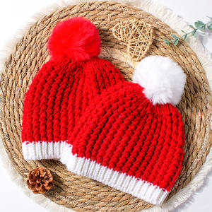 Gorro de Punto Estilo Europeo Americano para Recién Nacido, Lindo Gorro con Pompón, Gorro de Navidad, Cálido para Otoño e Invierno - Product Image 2