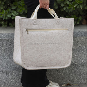 Sacs à main au design classique, grande capacité, poignée en ruban, formes décoratives en feutre PET, sac de shopping unisexe, pochette en feutre avec fermeture éclair - Product Image 1