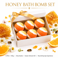 Boule de Bain Effervescente au Miel OEM ODM 140g, Beurre de Karité, Huile d'Amande Douce, Hydratante, Nourrissante, Spa, Marque Privée Personnalisée