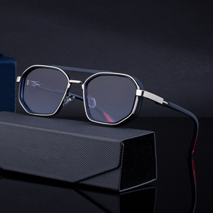 Gafas de Sol Partagas al por Mayor, Estilo Punk, Diseño Personalizado con Logotipo, Montura Rectangular de <span class=keywords><strong>Doble</strong></span> Puente, Bisagras con Resorte, Protección UV400 para Hombre - Product Image 2