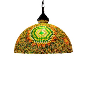 Lustre moderne artisanal multicolore en mosaïque - Suspension unique - Product Image 1