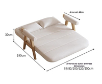 Sofá Cama Plegable Nórdico a Precio de Mayoreo, Moderno, Retráctil, de 1 o 2 Plazas, Sofá Individual que se Convierte en Cama Doble, Sofá Cama de Espuma Viscoelástica