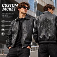 Vestes bomber d'hiver pour hommes fabriquées par l'usine Chaoxin avec broderie en chenille en cuir véritable personnalisée, veste de moto