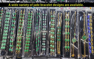 <span class=keywords><strong>Bracciale</strong></span> Yoya con Catena in <span class=keywords><strong>Giada</strong></span> <span class=keywords><strong>Verde</strong></span> Naturale Placcato Oro 18K per Donne, Gioiello Regolabile con Gemma per Occasioni Speciali - Product Image 6