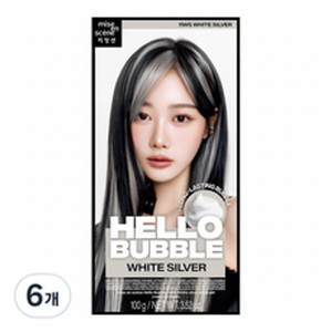 เฮลโล บับเบิ้ล ยาย้อมผม สีขาวเงิน 6 ชิ้น แบบกึ่งถาวร ลดราคา มิเซอองส์ซอง - Product Image 1