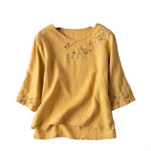 Precio al por Mayor, Túnica Tradicional India para Mujer, Bordada, Tallas S-XXL, Kurti Informal de Rayón, para Verano/Otoño - Product Image 3