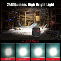 Lampe de poche puissante à LED COB, rechargeable par Type-C, 1000 lumens, portable, magnétique, étanche IPX4, angle de faisceau de 160 degrés, réparation automobile