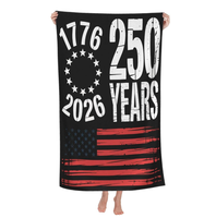 Serviettes de plage personnalisées en gros pour le 250e anniversaire des États-Unis, thème patriotique, anti-sable, en microfibre
