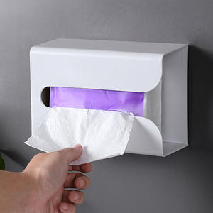 Caja de pañuelos de plástico multifuncional para montar en la pared, cajón de almacenamiento grueso para inodoro, para un almacenamiento conveniente - Product Image 4