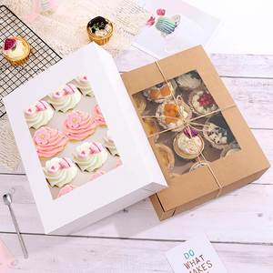Brown Kraft <b>Cupcake</b> <b>Box</b> Hold 12 <b>Cupcakes</b>, 15 Pack Bakery Boxes with Window in 13.8 X 9.5 X 4 Inches - Product Image 6