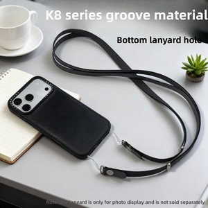 Custodia per iPhone 17 Pro Max K8 con doppio laccetto inferiore, design animale, tracolla, in pelle e chiave AI - Product Image 2