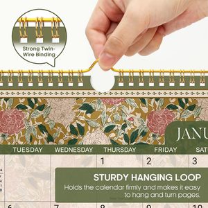 Calendrier 2026, calendrier mural sur 18 mois, du janvier 2026 au juin 2027, 11,5" x 14,7", <span class=keywords><strong>grand</strong></span> calendrier mensuel avec spirale double - Product Image 3