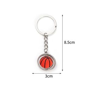 Porte-clés rotatif en métal avec ballon de sport pour les fans (football, basketball) - Product Image 4