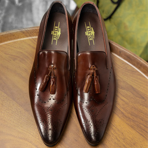 Zapatos de vestir de cuero negro para hombre, con punta en pico, sin cordones, de color sólido, para todas las estaciones, envío directo. - Product Image 4