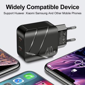 PD 40W Dual USB <b>C</b> Fast Charger Mobile Phone <b>Type</b> <b>C</b> Charger Quick Charge Power <b>Adapter</b> for Phone 16 15 14 13 Pro Xiaomi/Samsung - Product Image 4