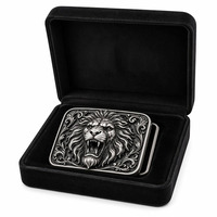 Boucle de ceinture en métal gaufré 3D, style antique argenté, pour artisanat du cuir, jeans et sangles pour hommes