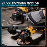 Outil électrique professionnel sans fil 21V sans balais, avec protection de poignée à 2 positions, pour meulage et découpe de métal en atelier, outil d'angle sans fil