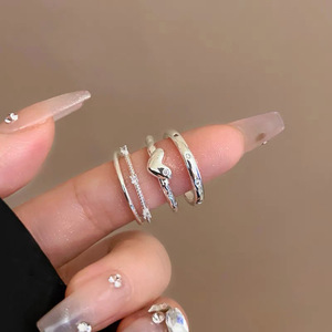 S925 Sterling Silver Heart Shaped Plain Band <b>Ring</b> For Women Minimalist Design Adjustable Index Finger <b>Ring</b> Everyday Wear - Product Image 4