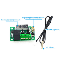 Modul Pengontrol Inkubator W1209 DC 12V Pengontrol Suhu Digital Thermostat dengan Sensor NTC Tahan Air