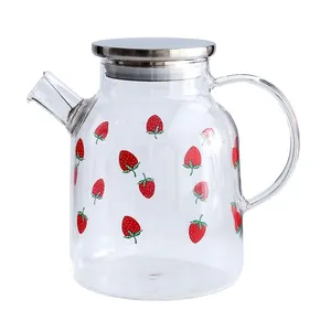 Handgeblazen Groothandelsprijs Nieuw Ontwerp Borosilicaatglas Pitcher Set Glazen Kan Set Water