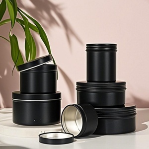 High Quality Screw Top Black Metal Containers Aluminum Tin Can with Lids 30g 60g 120g - Product Image 1