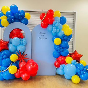 Décorations de fête d'<span class=keywords><strong>anniversaire</strong></span> pour enfants sur le thème du carnaval, série <span class=keywords><strong>rouge</strong></span>, jaune, bleu, arches de ballons de cirque, couronne de ballons en latex - Product Image 3