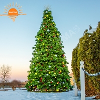 Arbre de Noël géant imperméable pour l'extérieur, décoration de Noël personnalisée avec LED, arbre de Noël commercial pour centre commercial, place publique, événement en ville