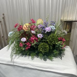 Runner Floreale Artificiale Verde IFG Fatto a Mano, Lunghezza 60cm, per Allestimento e Decorazione di Scene - Product Image 5