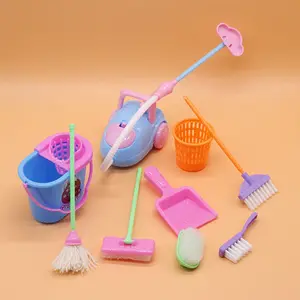 Mini Child Kids Cleaning Sweeping Mop Broom Dustpan Toy Kids Housekeeping Toys Simulation Cleaning Toys Set
