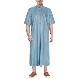 Vendita all'ingrosso robe pregare-SIPO rifornimento della fabbrica all'ingrosso di alta qualità musulmano Ramadan uomo Kurta camicia malese ragazzo Daffah Thobe prega uomo cotone stampa abito