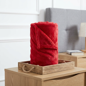 Knitted 100% <b>Polyester</b> <b>Fabric</b> Red Color for Blanket Coat Garment Soft and Comfortable - Product Image 1