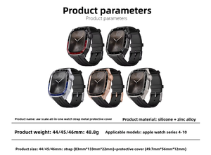 Luxury Silicone <b>Watch</b> Strap and Zinc Ally <b>case</b> for Apple <b>Watch</b> SE 44mm 45mm Series 10/11 46mm Zinc Alloy Pin Buckle <b>Watch</b> Band - Product Image 2