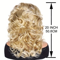 Nouvelle perruque synthétique de haute qualité, longue, bouclée, dorée, à grandes boucles, effet volumineux, 20 pouces, fabriquée à la machine, best-seller, vente en gros