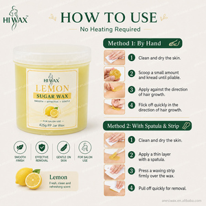 Pâte de <span class=keywords><strong>cire</strong></span> naturelle au sucre parfumée au citron en pot PP 425g OEM pour épilation et soins de beauté – Distribution - Product Image 5