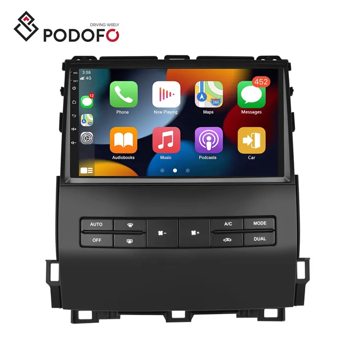 Podofo 9 ''Android Car Stereo 2 Din Für Toyota PRADO 2004-2009/Lexus LX470/GX470 2004-2009 CarPlay Android Auto GPS WiFi HIFI