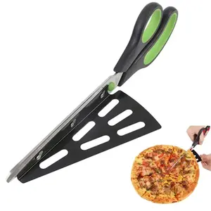 2 in1 Pizza forbice Cutter in acciaio inox forbice tagliare la Pizza con spatola staccabile Waffle forbice cucina strumento di cottura