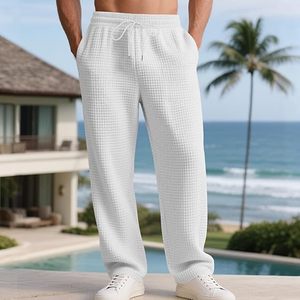 Pantalones Deportivos Casuales de Diseño de Alta Gama, Personalizados, de Nailon/Algodón, de Pierna Ancha para Hombre, Cintura Elástica, Resistentes al Viento y Transpirables - Product Image 5