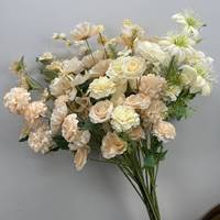 Décoration Florale Artificielle Réaliste et Écologique de Haute Qualité pour Mariage : Hortensia et Rose en Vinyle et Soie Moulés par Injection