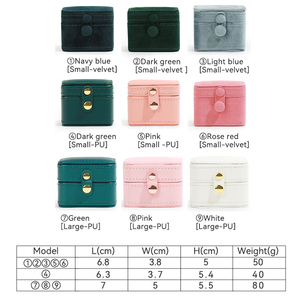 WEIMEI Estuche de Viaje Personalizado para Joyas, Caja de Joyería de Cuero y Terciopelo, Organizador de Almacenamiento para Anillos y Pendientes - Product Image 3